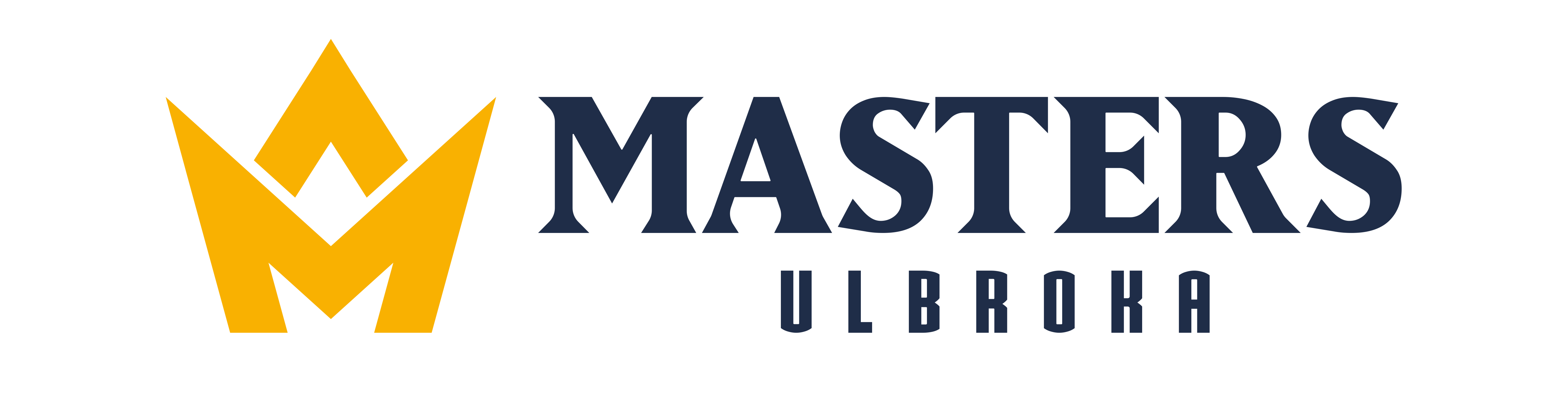 Masters Ulbroka logo - Horizontālais, Tumšais (caurspīdīgs)