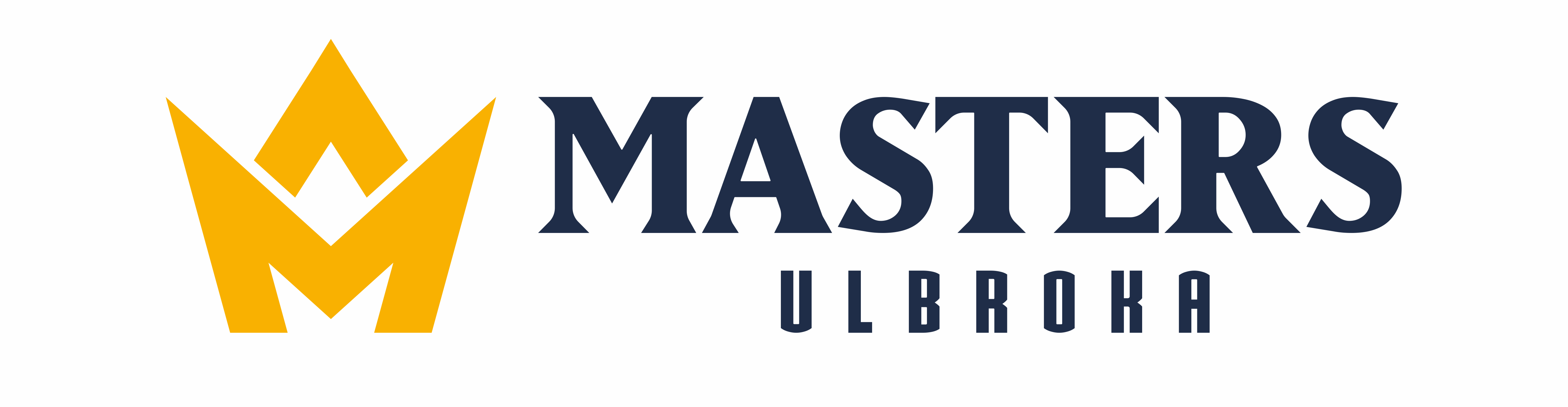 Masters Ulbroka logo - Horizontālais, Uz tumša fona