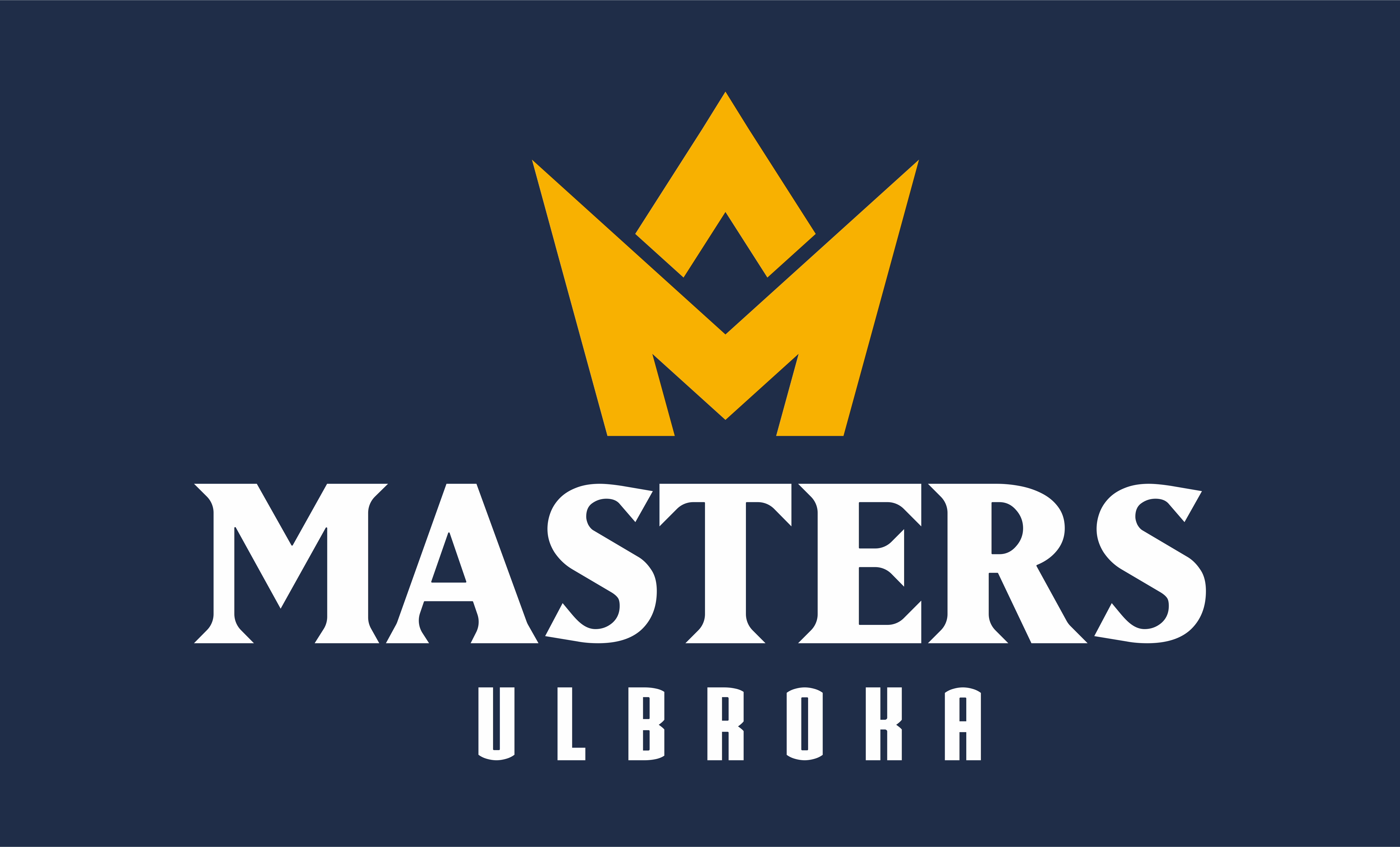 Masters Ulbroka logo - Vertikālais, Uz balta fona