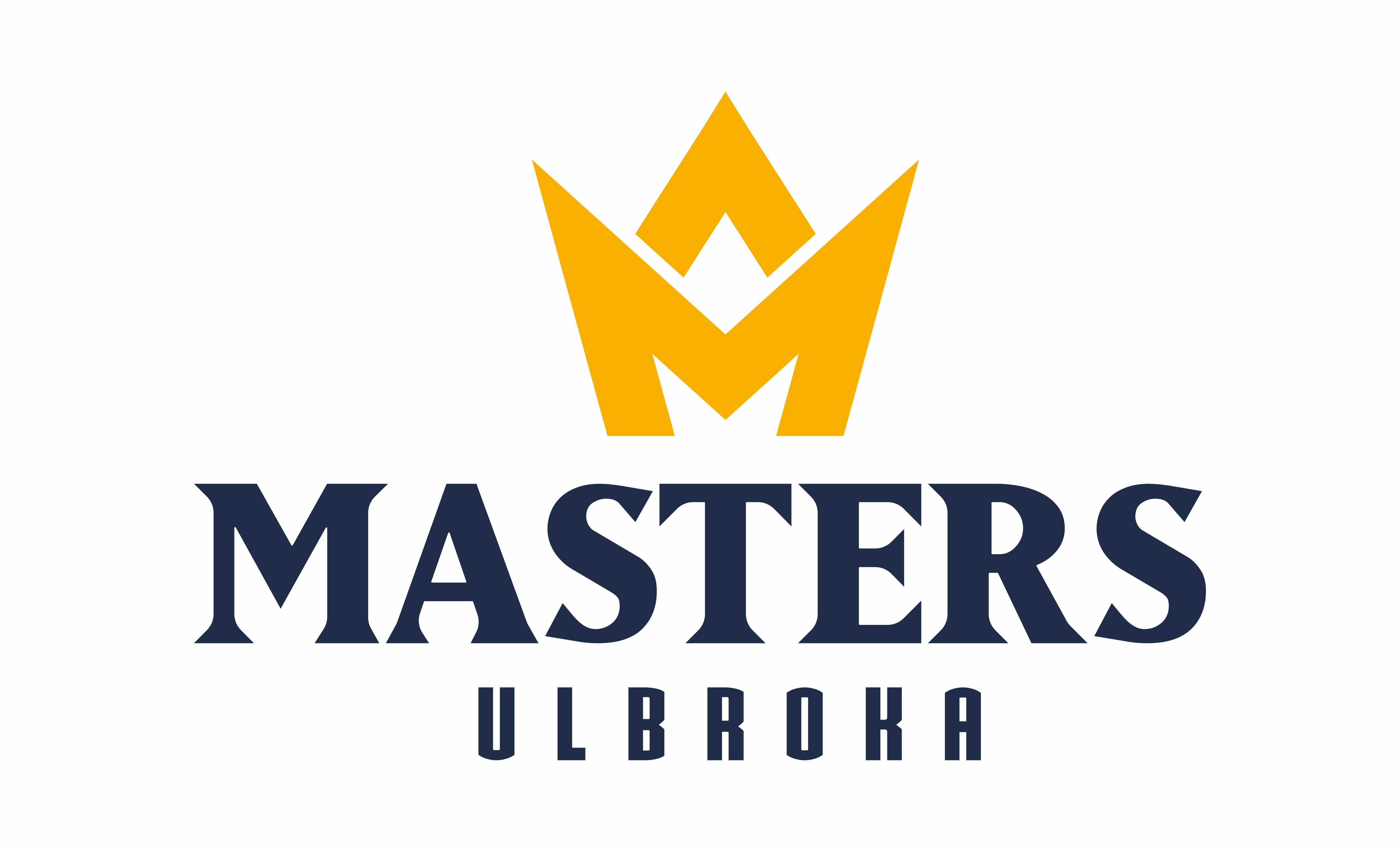 Masters Ulbroka logo - Vertikālais, Uz tumša fona